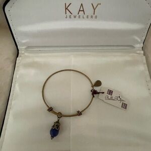 Bella Ryann Blue Birth Charm on Gold Tone Expandable Bracelet. NWT